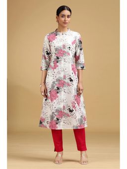 Cotton Culture - Off White Printed Cotton-Flex Kurta