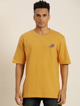 Difference of Opinion - Yellow Typographic Oversized T-shirt