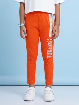 KiddoPanti - Girls Cotton Spandex Turbo Tiger Face Printed Leggings