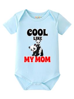 BLUSHES - Half Sleeves Cool Like My Mom Text Topography Onesies - Aqua Blue