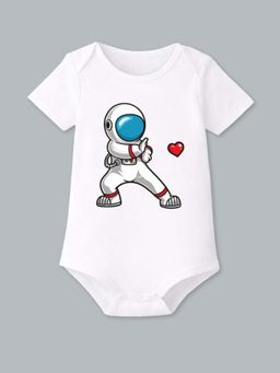 BLUSHES - Half Sleeves Space Lover Graphic Onesies - White