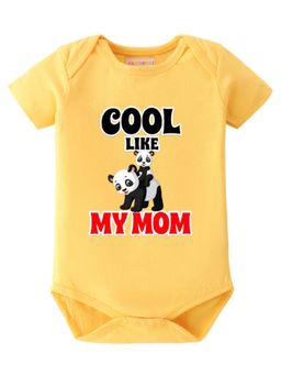 BLUSHES - Half Sleeves Cool Like My Mom Text Topography Onesies - Yellow