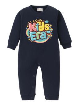 BLUSHES - Full Sleeves Kids Era Text Print Graphic Romper - Navy Blue