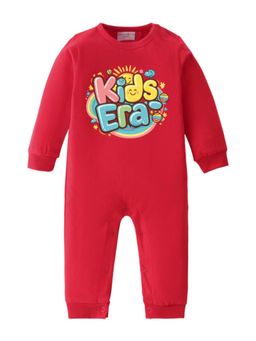 BLUSHES - Full Sleeves Kids Era Text Print Graphic Romper - Red