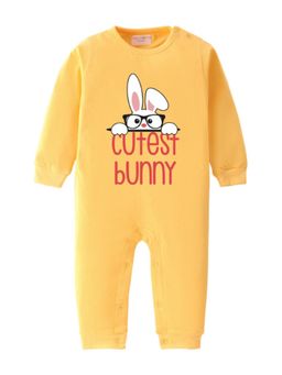 BLUSHES - Full Sleeves Two Rabbits Graphic Romper - Yellow