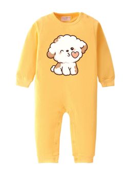 BLUSHES - Full Sleeves Sweet Dog Graphic Romper - Yellow