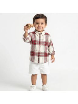 SWEETLIME BY AS - Classic Plaid Flannel Cotton Maroon Shirt