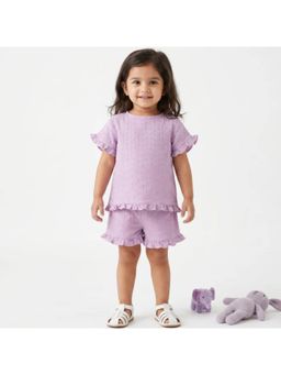 SWEETLIME BY AS - Girls Blossom Ruffle Co-Ord Set - Purple
