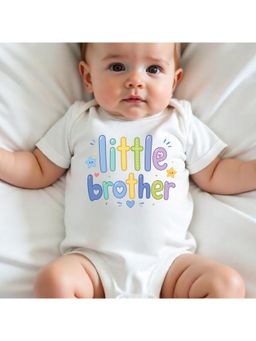 KNITROOT - Raksha Bandhan Theme Little Brother Onesie - White