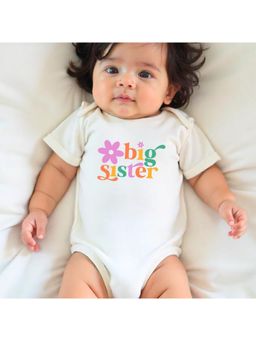 KNITROOT - Raksha Bandhan Theme Big Sister Onesie - White