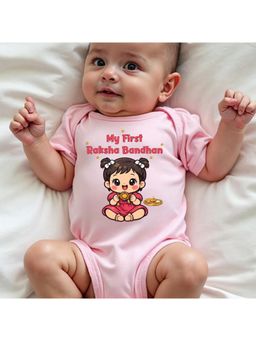 KNITROOT - Raksha Bandhan Theme My First Raksha Bandhan Onesie - Pink