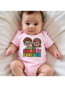 KNITROOT - Raksha Bandhan Theme Best Siblings Forever Onesie - Pink