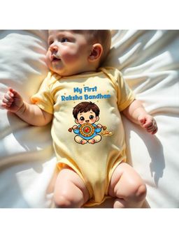 KNITROOT - Raksha Bandhan Theme My First Raksha Bandhan Onesie - Yellow