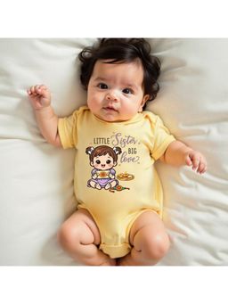 KNITROOT - Raksha Bandhan Theme Little Sister Big Love Onesie - Yellow