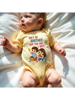 KNITROOT - Raksha Bandhan Theme Aint No Brother Like The One I got! Onesie - Yellow