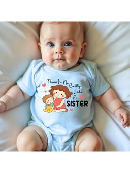 KNITROOT - Raksha Bandhan Theme There Is No Buddy Like Sister Onesie - Blue