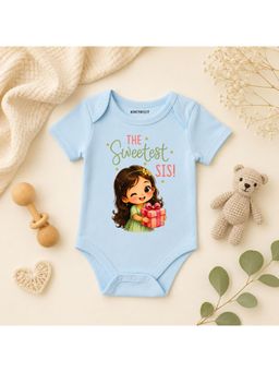 KNITROOT - Raksha Bandhan Theme The Sweetest Sis! Onesie - Blue