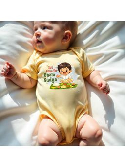 KNITROOT - Onam Theme It's Time For Onam Sadya Onesie - Yellow