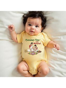 KNITROOT - Onam Theme Pookalam Time With Mumma Onesie - Yellow