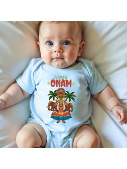 KNITROOT - Onam Theme Happy Onam Onesie - Blue