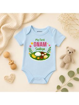 KNITROOT - Onam Theme My First Onam Sadhya Onesie - Blue