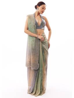 KALKI FASHION - Multi Tissue Organza Stone Embellished Saree