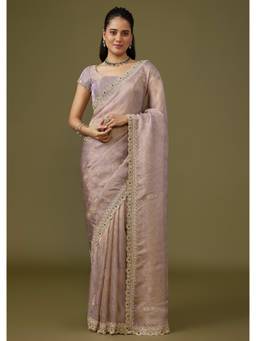 KALKI FASHION - Purple Jacquard Dola Silk Saree