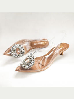 THE ALTER - Julia Nude Embellished Kitten Heels