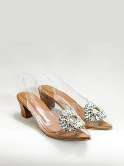 THE ALTER - Julia Nude Embellished Block Heels