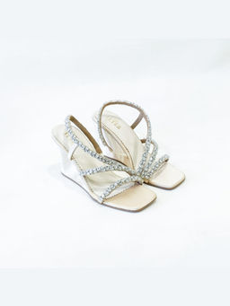 THE ALTER - Kiara Embellished T Shaped Wedges