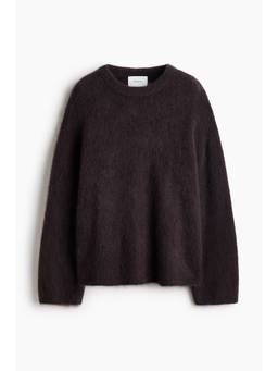 H&M - Women Brown Oversized Mohair-Blend Jumper