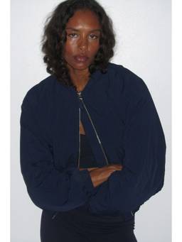 H&M - Women Blue Padded Bomber Jacket with Stormmove