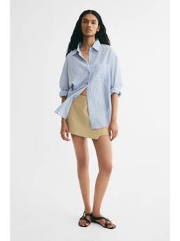H&M - Women Beige Button-Detail Wrap Skort