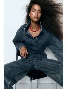 H&M - Women Blue Denim Popover Top