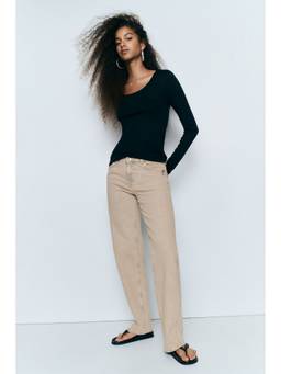 H&M - Women Brown Slim Straight Regular Waist Jeans
