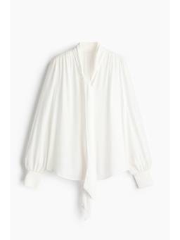 H&M - Women White Scarf-Collar Blouse