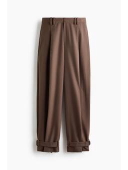 H&M - Women Brown Strap-Detail Trousers