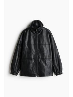 H&M - Women Black Oversized Drawstring-Waist Jacket