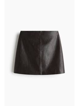 H&M - Women Brown High-Waist Mini Skirt