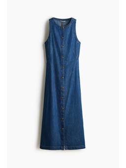 H&M - Women Blue Button-Front Denim Dress
