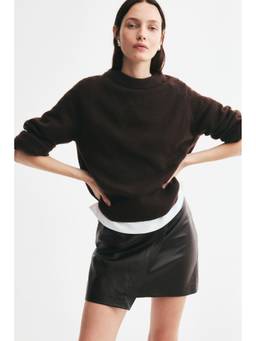 H&M - Women Brown Coated Wrap Skirt