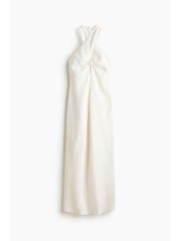 H&M - Women White Halterneck Linen Dress