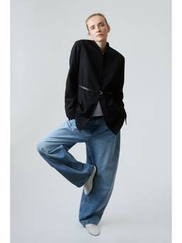 H&M - Women Black Mama Belted Blazer