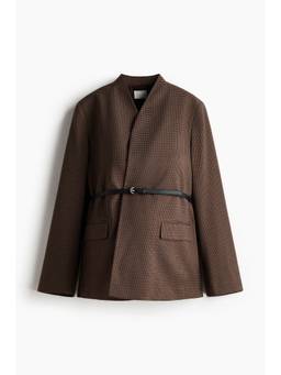 H&M - Women Brown Mama Belted Blazer