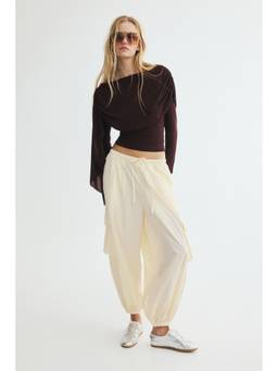 H&M - Women Brown Draped Cape-Detail Top