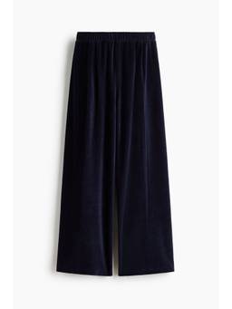 H&M - Women Navy Blue Velour Pant