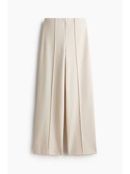 H&M - Women Beige Crease-Front Trousers