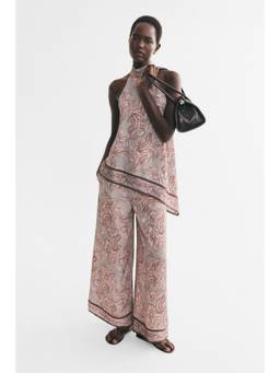 H&M - Women Beige Wide Trousers