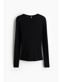 H&M - Women Black Fitted Long-Sleeved Top
