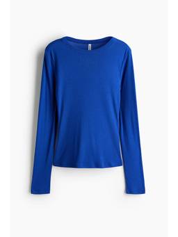 H&M - Women Blue Fitted Long-Sleeved Top